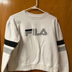 Fila White Sweatshirt with Black and Gray Accents
